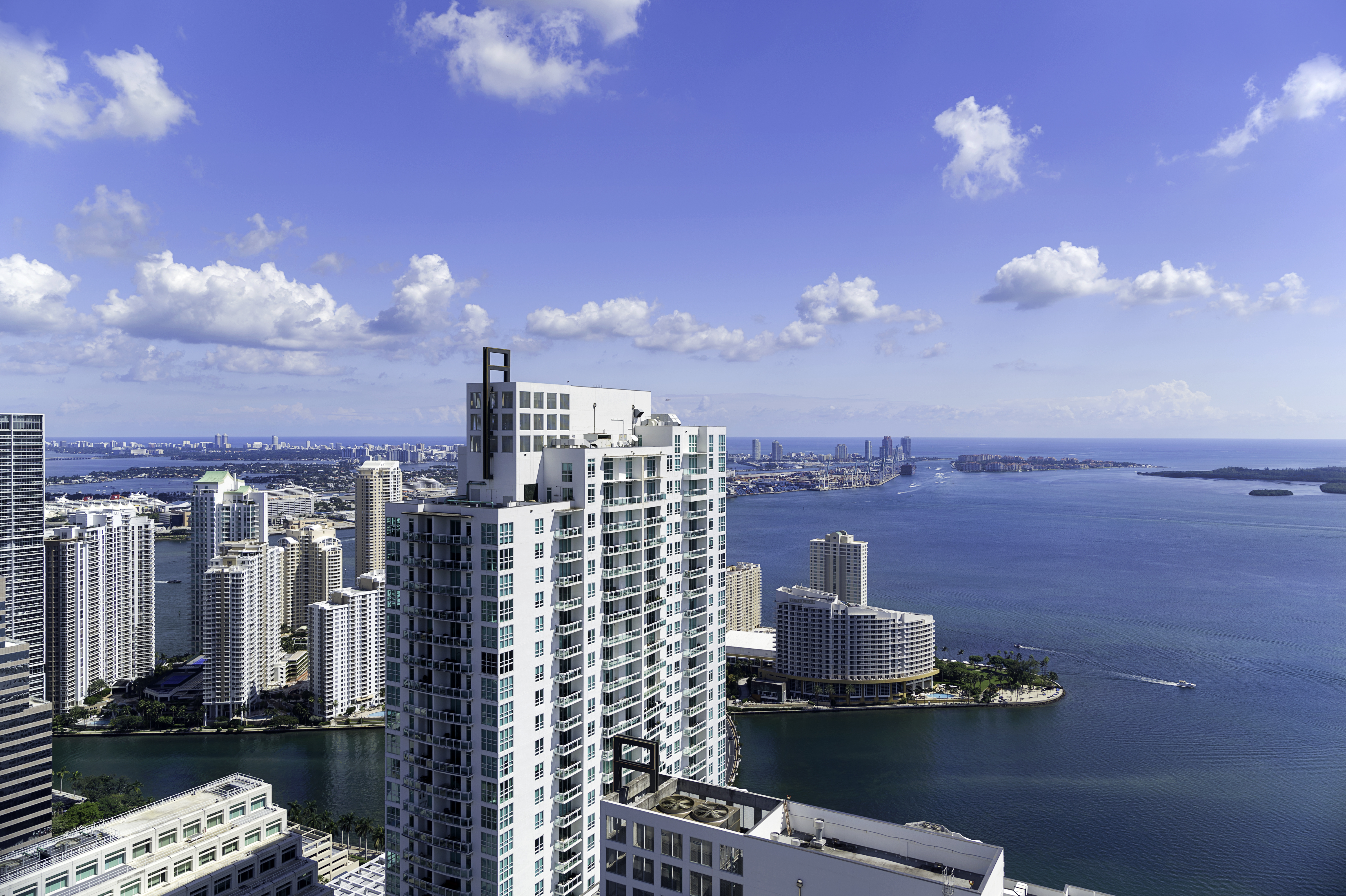 888 Brickell Unit 44B East View - Biscayne Bay from Floor 45