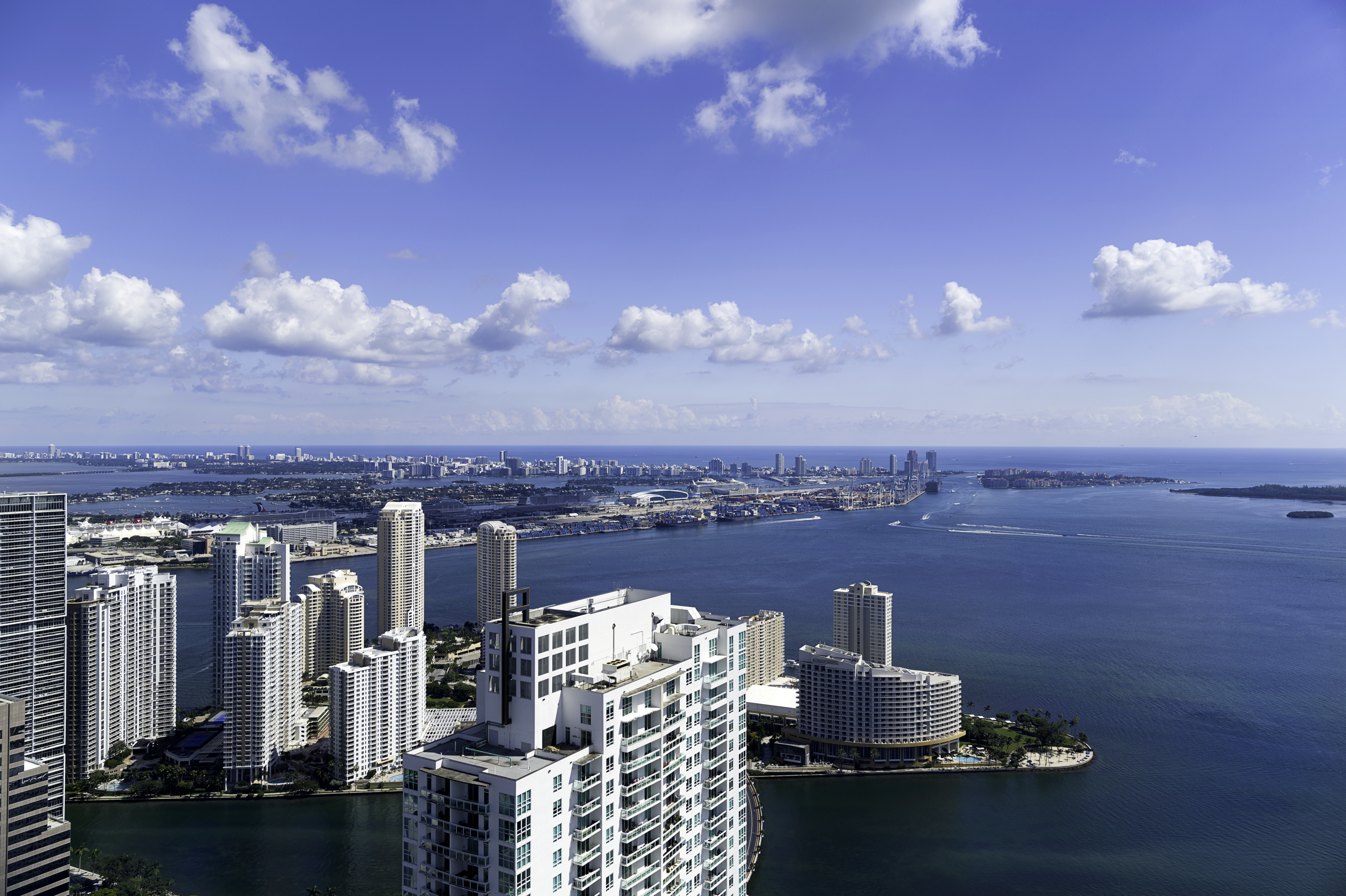 888 Brickell Unit 56A East View - Biscayne Bay and Atlantic Ocean from Floor 58
